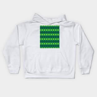 Green Argyle Pattern Kids Hoodie